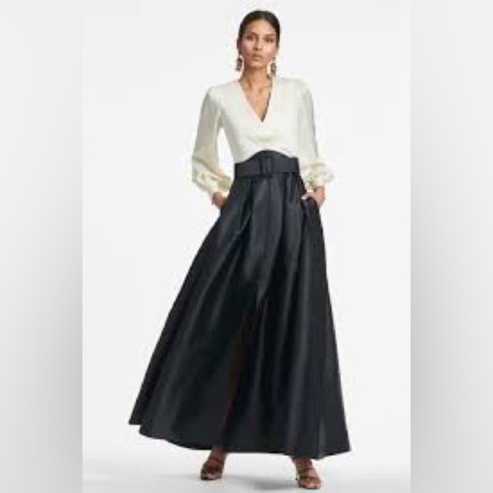 Sachin + Babi Ivory Top with Black Maxi Skirt